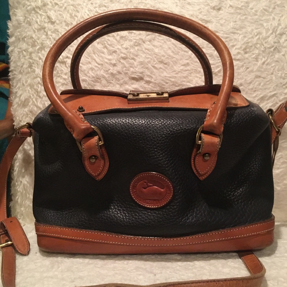 Vintage Dooney & Bourke Navy Pebbled Leather Bag